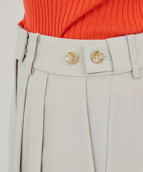 GALLARDAGALANTE(ガリャルダガランテ)の「【ウエスト調整可能】【手洗い可】梳毛タックワイドパンツ(その他パンツ・レディース・ベージュ/ライトグレー・0/1)」の17枚目の写真