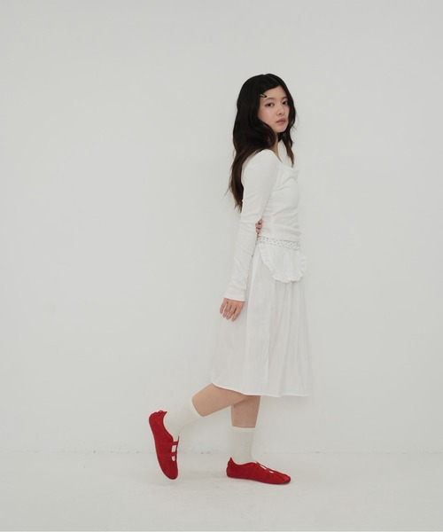 Uenui（ウニュイ）の「【 Cunii 】 lace layered rib top（Tシャツ/カットソー・レディース・ホワイト/ベージュ/グレー・FREE）」の20枚目の写真