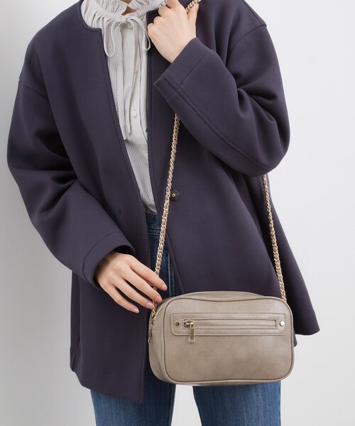 スクエアZipポケチェーンショルダー（ショルダーバッグ）｜grove