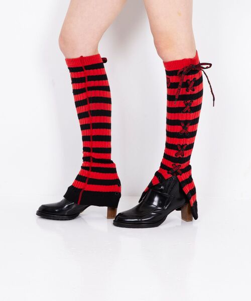 HYSTERIC GLAMOUR（ヒステリックグラマー）の「VOTED/HYSTERIC LOVE刺繍 レッグウォーマー（レッグウォーマー・レディース・ホワイト/レッド・FREE）」の9枚目の写真