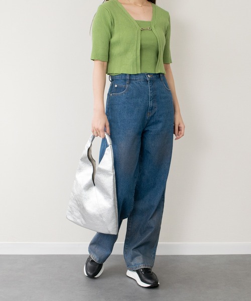 andrea cardone（アンドレアカルドネ）の「【ANDREA CARDONE】ソフトカーブ ワンハンドルバッグ（レギュラー）(Q66311)（ハンドバッグ・レディース・ホワイト/シルバー/ブラック・ALL）」の5枚目の写真