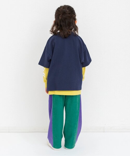 BREEZE(ブリーズ)の「【リンク】サイドラインパイルワイドパンツ_セットアップ可(その他パンツ・キッズ・ネイビー/イエロー/グリーン/ピンク・90/100/110/120/130/140/150)」の7枚目の写真