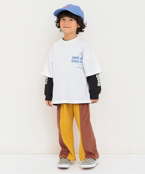 BREEZE(ブリーズ)の「【リンク】サイドラインパイルワイドパンツ_セットアップ可(その他パンツ・キッズ・ネイビー/イエロー/グリーン/ピンク・90/100/110/120/130/140/150)」の10枚目の写真