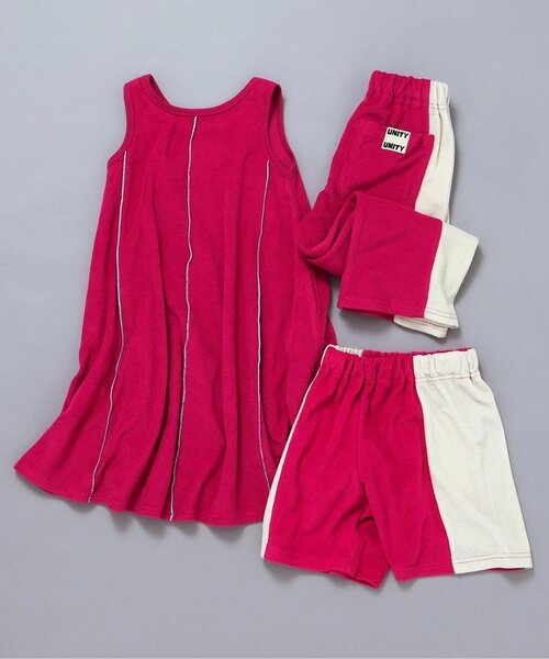 BREEZE(ブリーズ)の「【リンク】サイドラインパイルワイドパンツ_セットアップ可(その他パンツ・キッズ・ネイビー/イエロー/グリーン/ピンク・90/100/110/120/130/140/150)」の17枚目の写真