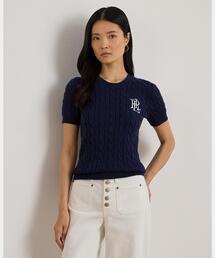 LAUREN RALPH LAUREN（ローレン ラルフ ローレン）の「ケーブルニット コットン ショートスリーブ セーター（ニット/セーター）」