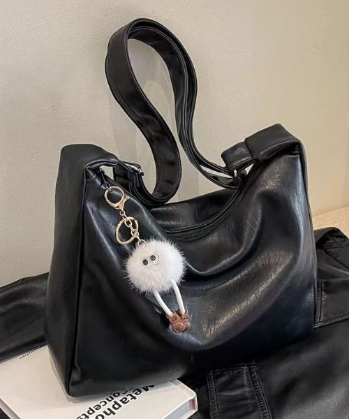 LAC-VERT（ラック・ヴェール）の「フェイクレザーショルダーバッグ（ショルダーバッグ・レディース・ダークブラウン/ブラック・FREE）」の6枚目の写真