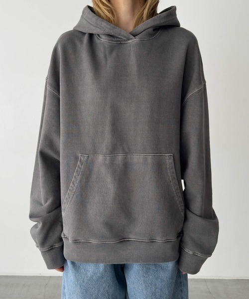 CANAL JEAN（キャナルジーン）の「El mar　ピグメントパーカープルオーバー（パーカー・レディース・チャコールグレー/ベージュ・ONE SIZE）」の9枚目の写真