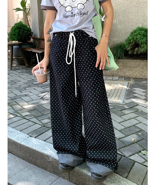 セール】ドットデニムルーズワイドパンツ（デニムパンツ）｜SHEENA