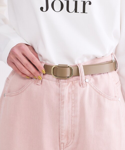 OPAQUE.CLIP(オペークドットクリップ)の「本革ベルト(穴なし)(ベルト・レディース・シルバー/ブラウン系/ブラウン系その他/ゴールド・00)」の5枚目の写真