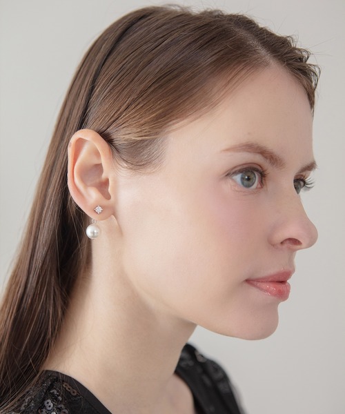 Leja(レジャ)の「【LEJA】パールビジュードロップパールピアス結婚式 お呼ばれピアス 二次会 同窓会 お呼ばれ オケージョン 20代 30代(ピアス(両耳用)・レディース・シルバー・FREE)」の2枚目の写真