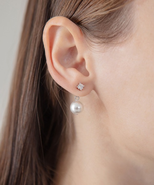 Leja(レジャ)の「【LEJA】パールビジュードロップパールピアス結婚式 お呼ばれピアス 二次会 同窓会 お呼ばれ オケージョン 20代 30代(ピアス(両耳用)・レディース・シルバー・FREE)」の3枚目の写真