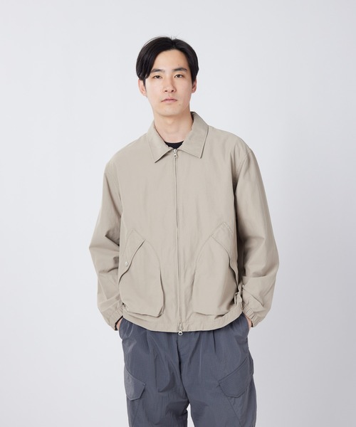 Snow Peak(スノーピーク)の「Snow Peak / Light Dobby Cloth Harrington Jacket ライトドビークロスハリントンジャケット(テーラードジャケット・メンズ・ブラック/グレイッシュベージュ/アーミー・S/M/L/XL)」の1枚目の写真