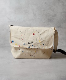 HAND PAINTED CANVAS 2WAY HANDLE FLAP SHOULDER BAG / LARGE / ハンドペイント コットン キャンバス 2way ハンドル フラップ ショルダーバッグ ラージサイズ