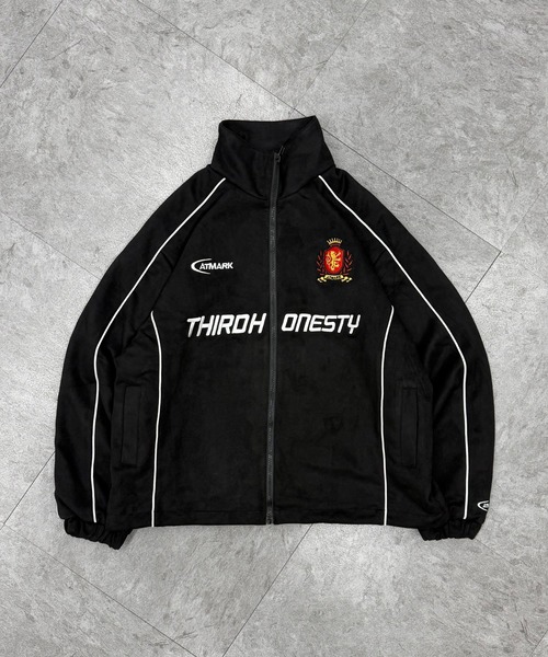 アットマーク　ATMARK　スエードトラックジャケット　黒　Lサイズ ATMARK コート ジャケット 「2サイズ展開 / UNISEX 」ATMARKスエード