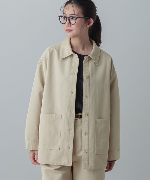 GLOBAL WORK(グローバルワーク)の「MATINEE LINE/チノカバーオール/636119(デニムジャケット・レディース・ブラウン系その他6/オフホワイト・MEDIUM/LARGE)」の9枚目の写真