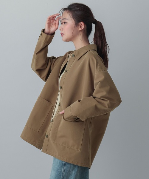 GLOBAL WORK(グローバルワーク)の「MATINEE LINE/チノカバーオール/636119(デニムジャケット・レディース・ブラウン系その他6/オフホワイト・MEDIUM/LARGE)」の14枚目の写真