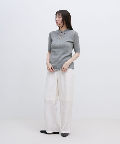 select MOCA(セレクトモカ)の「ドロップデザインシアーリブポロニット(ニット/セーター・レディース・アイボリー/グレー/ブラック・FREE)」の20枚目の写真