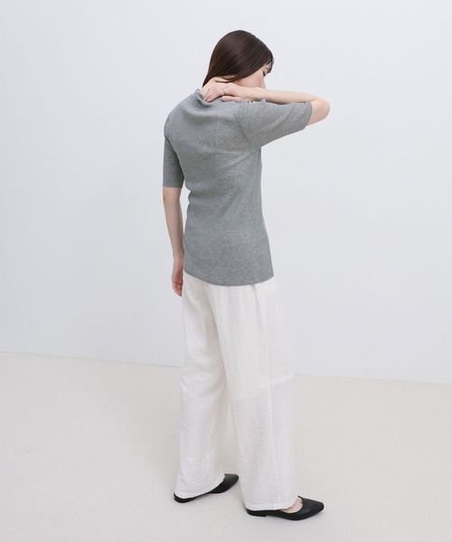 select MOCA(セレクトモカ)の「ドロップデザインシアーリブポロニット(ニット/セーター・レディース・アイボリー/グレー/ブラック・FREE)」の21枚目の写真