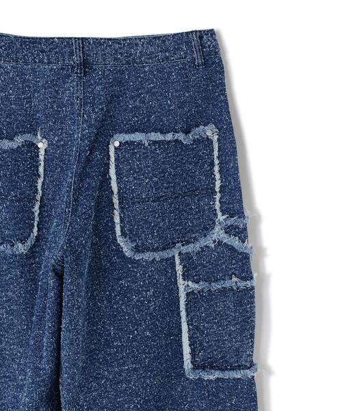 DANKE SCHON（ダンケシェーン）の「DankeSchon/ダンケシェーン/NEEDLEPUNCH DENIM W-KNEE PANTS（デニムパンツ・メンズ・ブラック/ブルー/ホワイト・S/L/M）」の21枚目の写真