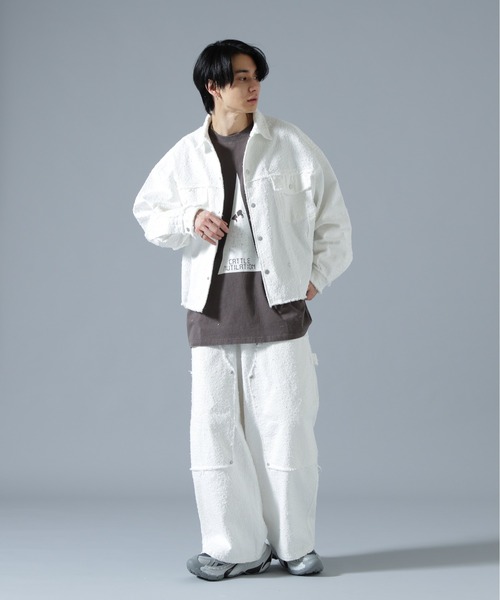 DANKE SCHON（ダンケシェーン）の「DankeSchon/ダンケシェーン/NEEDLEPUNCH DENIM W-KNEE PANTS（デニムパンツ・メンズ・ブラック/ブルー/ホワイト・S/L/M）」の16枚目の写真