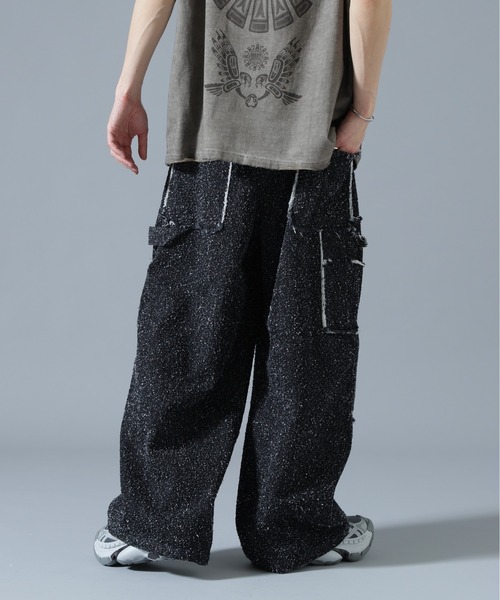 DANKE SCHON（ダンケシェーン）の「DankeSchon/ダンケシェーン/NEEDLEPUNCH DENIM W-KNEE PANTS（デニムパンツ・メンズ・ブラック/ブルー/ホワイト・S/L/M）」の9枚目の写真