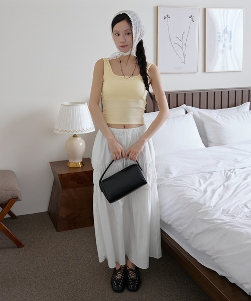 UNE MANSION(ユヌマンション)の「【1枚で着用可能なカップ付き】バックオープンラブリーリボンノースリーブキャミソール(キャミソール・レディース・レッド/ホワイト/レモンイエロー/カーキ/ブラック/ミント・FREE)」の17枚目の写真