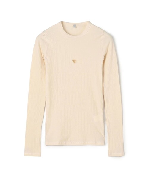 BASERANGE（ベースレンジ）の「BASERANGE HEART LONG SLEEVE TEE（Tシャツ/カットソー・レディース・ブラック/ホワイト・S）」の2枚目の写真