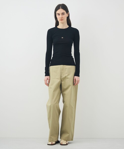 BASERANGE（ベースレンジ）の「BASERANGE HEART LONG SLEEVE TEE（Tシャツ/カットソー・レディース・ブラック/ホワイト・S）」の3枚目の写真