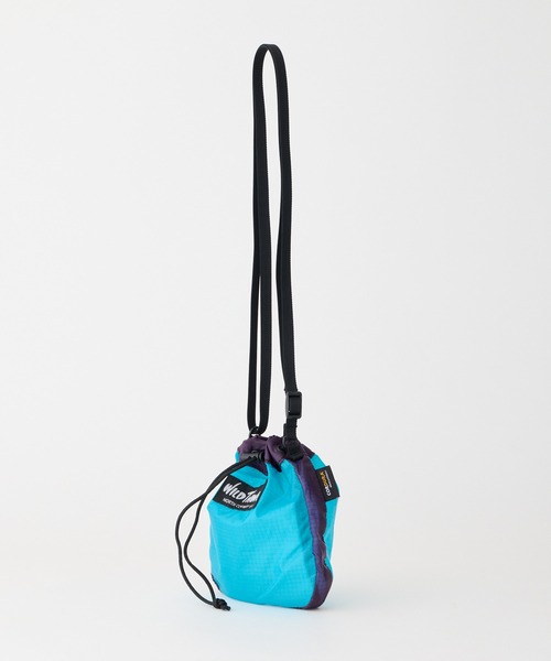 WILD THINGS（ワイルドシングス）の「men's FUDGE掲載モデル【WILD THINGS】LIGHT OPEN POUCH 超軽量 リップストップナイロン ミニショルダー 巾着ポーチ（ショルダーバッグ・レディース・カーキ/ブラック/クリアブラウン/ターコイズブルー/イエロー/パープル・ONE SIZE）」の16枚目の写真