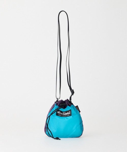 WILD THINGS（ワイルドシングス）の「men's FUDGE掲載モデル【WILD THINGS】LIGHT OPEN POUCH 超軽量 リップストップナイロン ミニショルダー 巾着ポーチ（ショルダーバッグ・レディース・カーキ/ブラック/クリアブラウン/ターコイズブルー/イエロー/パープル・ONE SIZE）」の15枚目の写真