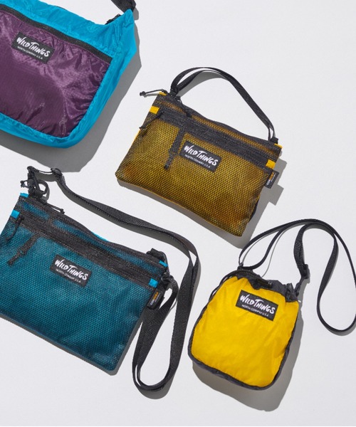 WILD THINGS（ワイルドシングス）の「men's FUDGE掲載モデル【WILD THINGS】LIGHT OPEN POUCH 超軽量 リップストップナイロン ミニショルダー 巾着ポーチ（ショルダーバッグ・レディース・カーキ/ブラック/クリアブラウン/ターコイズブルー/イエロー/パープル・ONE SIZE）」の11枚目の写真