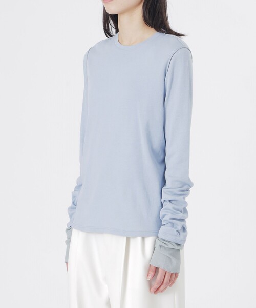 LOVELESS（ラブレス）の「テレコブロッキングトップス（Tシャツ/カットソー・レディース・オフホワイト/ブラック/ブルー系その他2・36）」の12枚目の写真