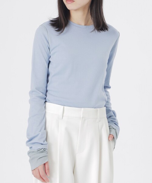 LOVELESS（ラブレス）の「テレコブロッキングトップス（Tシャツ/カットソー・レディース・オフホワイト/ブラック/ブルー系その他2・36）」の3枚目の写真