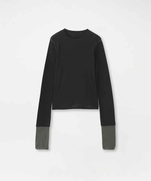 LOVELESS(ラブレス)の「テレコブロッキングトップス(Tシャツ/カットソー・レディース・オフホワイト/ブラック/ブルー系その他2・36)」の6枚目の写真