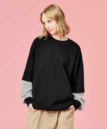 LAYERED LIKE BORDER L/S TEE / レイヤードライクボーダーロンT