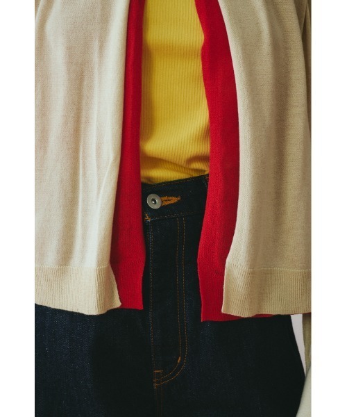 HeRIN.CYE(ヘリンドットサイ)の「layered knit cardigan レイヤードニットカーディガン(カーディガン/ボレロ・レディース・グレー/ベージュ/イエロー・FREE)」の4枚目の写真