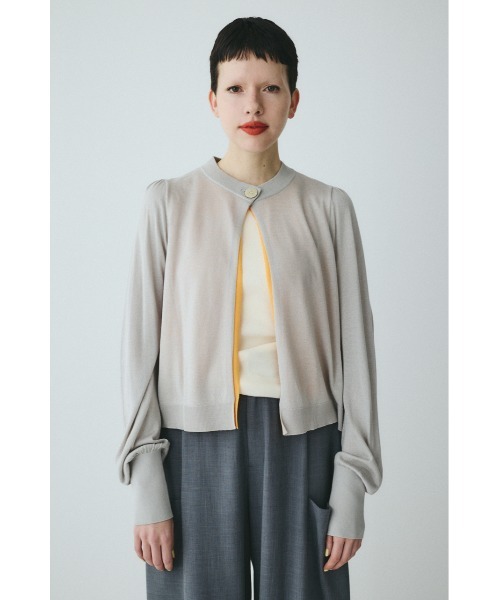 HeRIN.CYE(ヘリンドットサイ)の「layered knit cardigan レイヤードニットカーディガン(カーディガン/ボレロ・レディース・グレー/ベージュ/イエロー・FREE)」の6枚目の写真