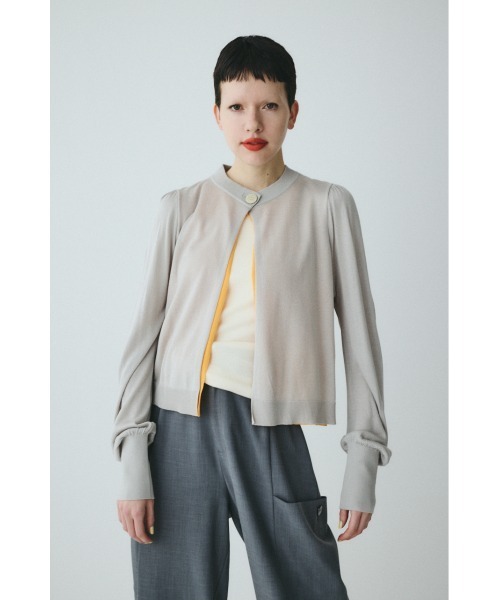 HeRIN.CYE(ヘリンドットサイ)の「layered knit cardigan レイヤードニットカーディガン(カーディガン/ボレロ・レディース・グレー/ベージュ/イエロー・FREE)」の9枚目の写真