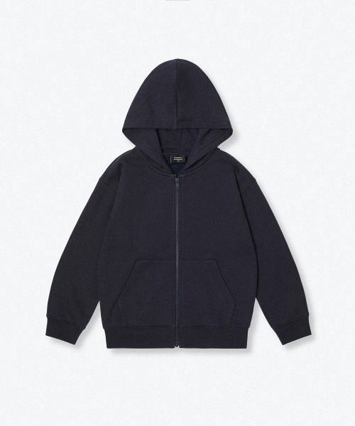 MUSINSA STANDARD KIDS（ムシンサスタンダードキッズ）の「起毛オーバーサイズフードパーカージップアップ[ネイビー]（ブルゾン・レディース・その他・100/110/120/130/140/150）」の3枚目の写真