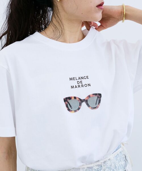 le.coeur blanc（ルクールブラン）の「MELANGE DE MARRON TEE（Tシャツ/カットソー・レディース・ホワイト・38）」の7枚目の写真