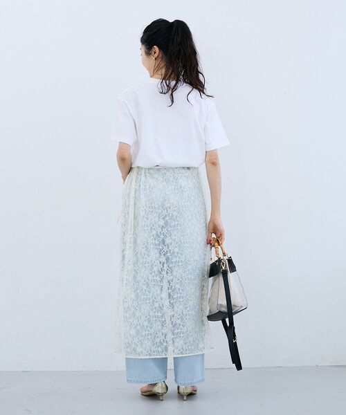 le.coeur blanc（ルクールブラン）の「MELANGE DE MARRON TEE（Tシャツ/カットソー・レディース・ホワイト・38）」の10枚目の写真