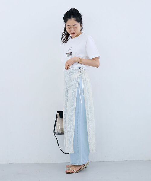 le.coeur blanc（ルクールブラン）の「MELANGE DE MARRON TEE（Tシャツ/カットソー・レディース・ホワイト・38）」の11枚目の写真