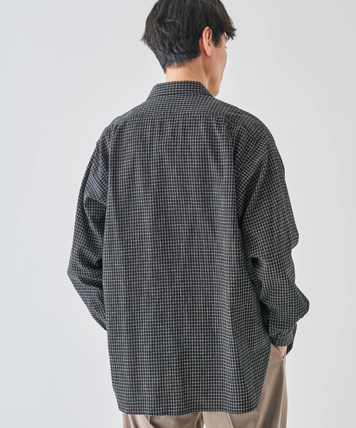 EDIFICE(エディフィス)の「コットンリネン ラウンド カラー シャツ(シャツ/ブラウス・メンズ・ブラック系その他/ブラック/ブラックミックス・2/3)」の19枚目の写真