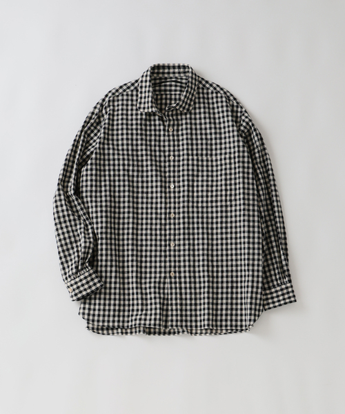 EDIFICE(エディフィス)の「コットンリネン ラウンド カラー シャツ(シャツ/ブラウス・メンズ・ブラック系その他/ブラック/ブラックミックス・2/3)」の16枚目の写真