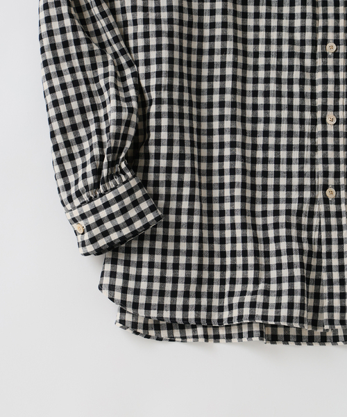 EDIFICE(エディフィス)の「コットンリネン ラウンド カラー シャツ(シャツ/ブラウス・メンズ・ブラック系その他/ブラック/ブラックミックス・2/3)」の15枚目の写真