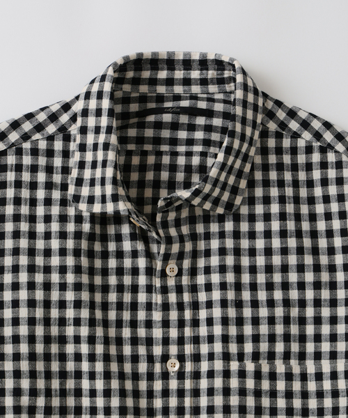 EDIFICE(エディフィス)の「コットンリネン ラウンド カラー シャツ(シャツ/ブラウス・メンズ・ブラック系その他/ブラック/ブラックミックス・2/3)」の14枚目の写真