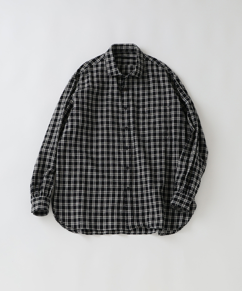 EDIFICE(エディフィス)の「コットンリネン ラウンド カラー シャツ(シャツ/ブラウス・メンズ・ブラック系その他/ブラック/ブラックミックス・2/3)」の9枚目の写真