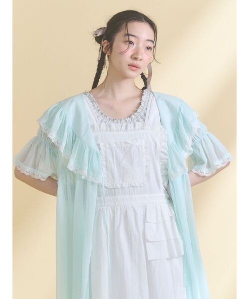 merry jenny（メリージェニー）の「レースアップリケエプロンワンピース（ワンピース・レディース・ブルー/オフホワイト・FREE）」の20枚目の写真