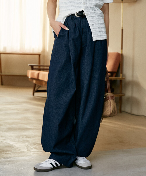 PUBLUX（パブリュクス）の「PUBLUX/パブリュクス LOVE POP STUDIO　タックカーブパンツ　限定展開（その他パンツ・メンズ・ブラック/ベージュ/インディゴブルー・LARGE/MEDIUM/SMALL）」の16枚目の写真