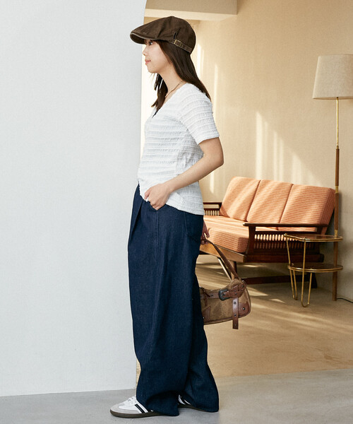 PUBLUX（パブリュクス）の「PUBLUX/パブリュクス LOVE POP STUDIO　タックカーブパンツ　限定展開（その他パンツ・メンズ・ブラック/ベージュ/インディゴブルー・LARGE/MEDIUM/SMALL）」の12枚目の写真